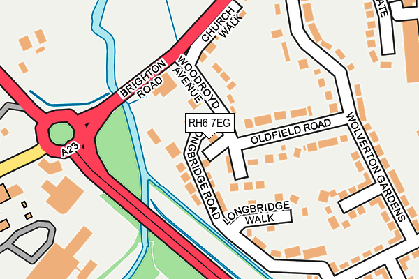 RH6 7EG map - OS OpenMap – Local (Ordnance Survey)