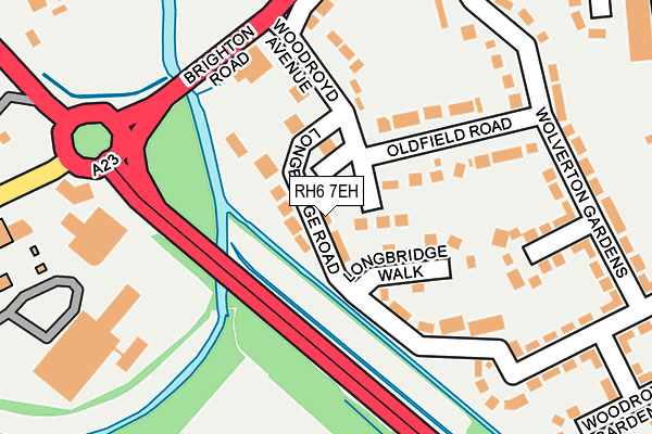 RH6 7EH map - OS OpenMap – Local (Ordnance Survey)