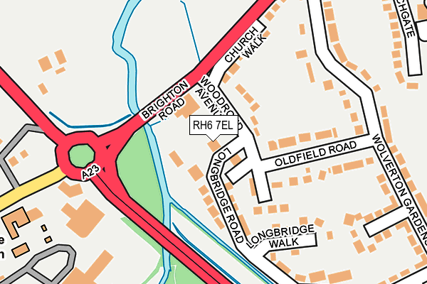 RH6 7EL map - OS OpenMap – Local (Ordnance Survey)