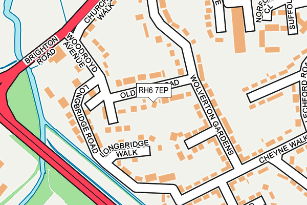 RH6 7EP map - OS OpenMap – Local (Ordnance Survey)