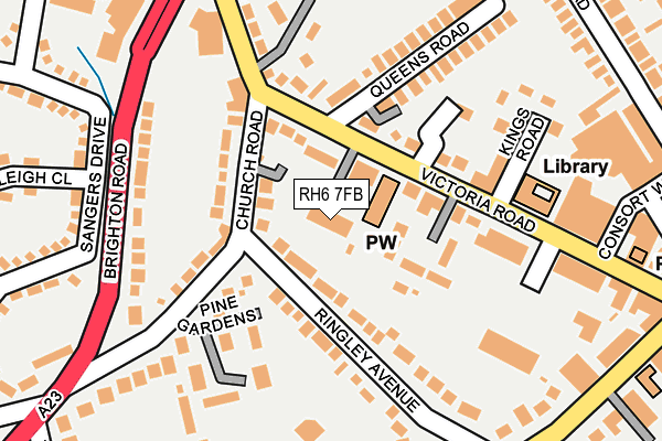 RH6 7FB map - OS OpenMap – Local (Ordnance Survey)