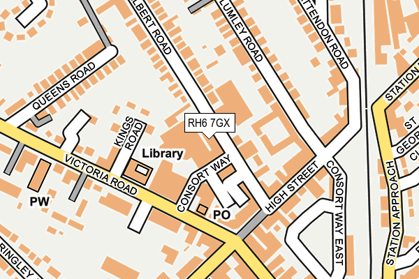 RH6 7GX map - OS OpenMap – Local (Ordnance Survey)