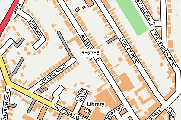 RH6 7HB map - OS OpenMap – Local (Ordnance Survey)