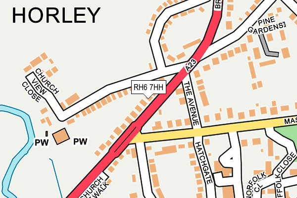 RH6 7HH map - OS OpenMap – Local (Ordnance Survey)