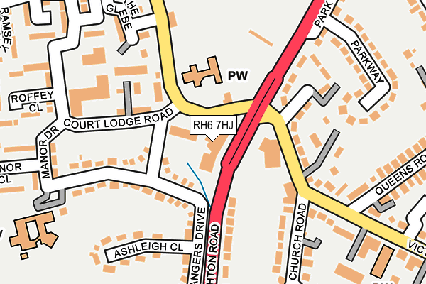 RH6 7HJ map - OS OpenMap – Local (Ordnance Survey)