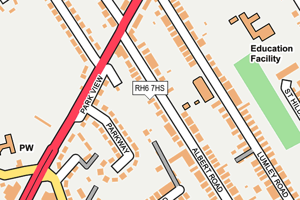 RH6 7HS map - OS OpenMap – Local (Ordnance Survey)