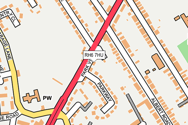 RH6 7HU map - OS OpenMap – Local (Ordnance Survey)
