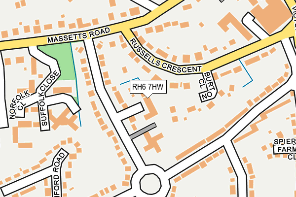 RH6 7HW map - OS OpenMap – Local (Ordnance Survey)