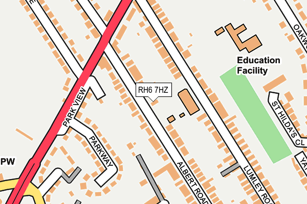 RH6 7HZ map - OS OpenMap – Local (Ordnance Survey)