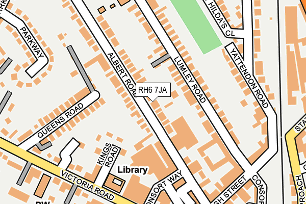 RH6 7JA map - OS OpenMap – Local (Ordnance Survey)