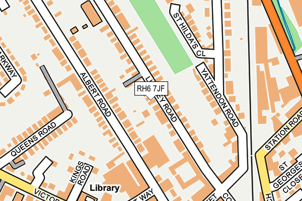 RH6 7JF map - OS OpenMap – Local (Ordnance Survey)