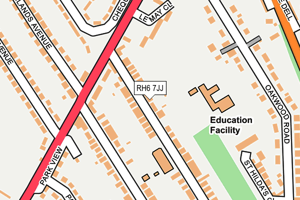 RH6 7JJ map - OS OpenMap – Local (Ordnance Survey)