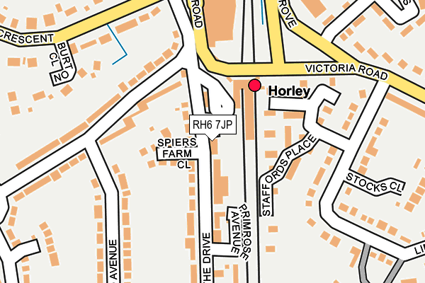 RH6 7JP map - OS OpenMap – Local (Ordnance Survey)