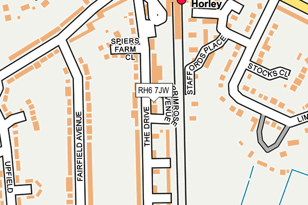 RH6 7JW map - OS OpenMap – Local (Ordnance Survey)