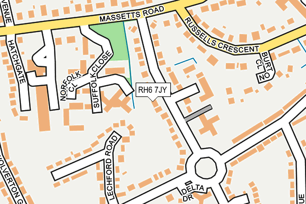 RH6 7JY map - OS OpenMap – Local (Ordnance Survey)
