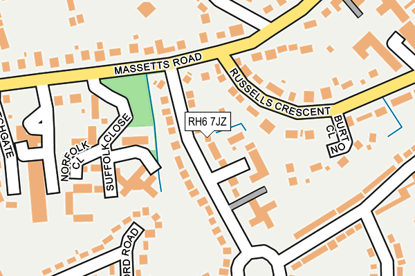 RH6 7JZ map - OS OpenMap – Local (Ordnance Survey)