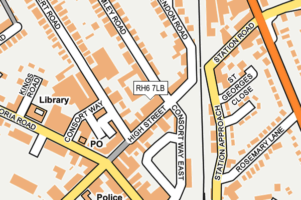 RH6 7LB map - OS OpenMap – Local (Ordnance Survey)