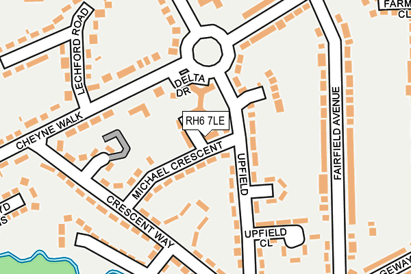 RH6 7LE map - OS OpenMap – Local (Ordnance Survey)