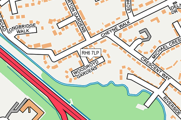 RH6 7LP map - OS OpenMap – Local (Ordnance Survey)