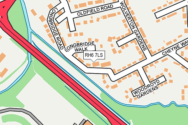 RH6 7LS map - OS OpenMap – Local (Ordnance Survey)