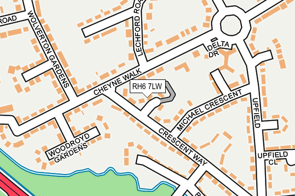 RH6 7LW map - OS OpenMap – Local (Ordnance Survey)