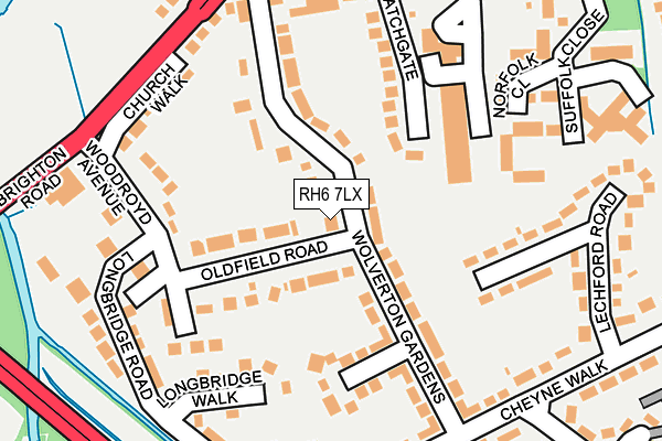 RH6 7LX map - OS OpenMap – Local (Ordnance Survey)