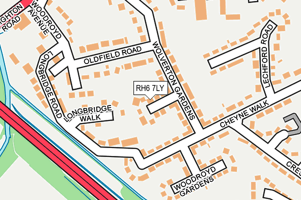 RH6 7LY map - OS OpenMap – Local (Ordnance Survey)