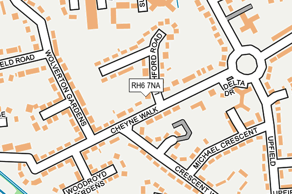 RH6 7NA map - OS OpenMap – Local (Ordnance Survey)