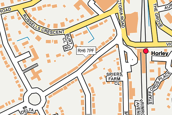 RH6 7PF map - OS OpenMap – Local (Ordnance Survey)