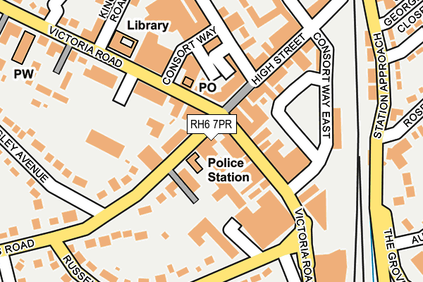 RH6 7PR map - OS OpenMap – Local (Ordnance Survey)