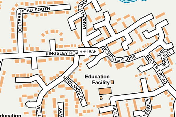 RH6 8AE map - OS OpenMap – Local (Ordnance Survey)