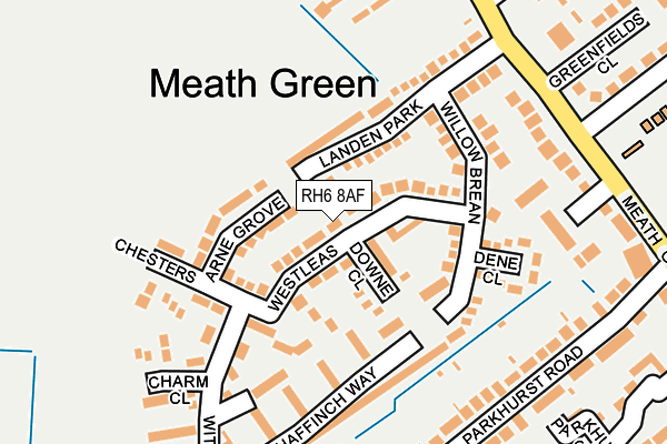 RH6 8AF map - OS OpenMap – Local (Ordnance Survey)