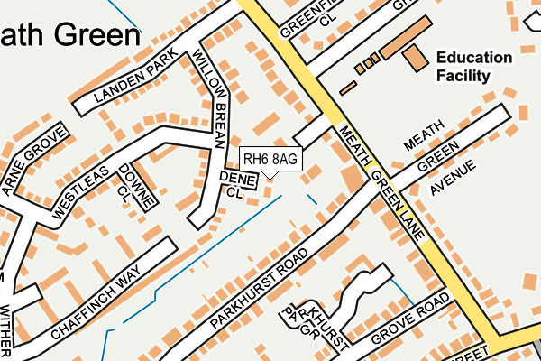 RH6 8AG map - OS OpenMap – Local (Ordnance Survey)