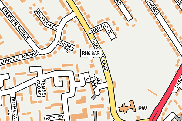 RH6 8AR map - OS OpenMap – Local (Ordnance Survey)