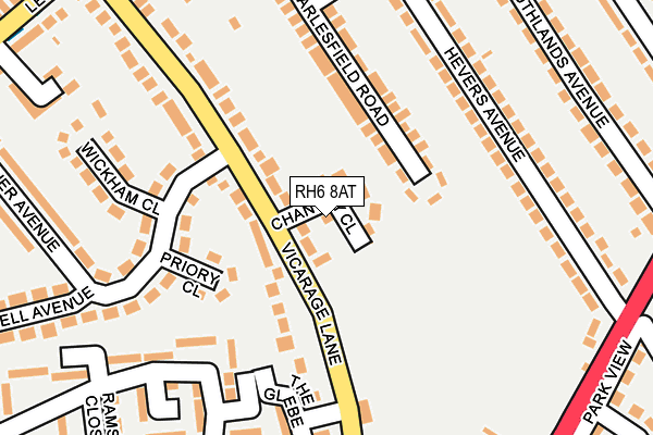 RH6 8AT map - OS OpenMap – Local (Ordnance Survey)