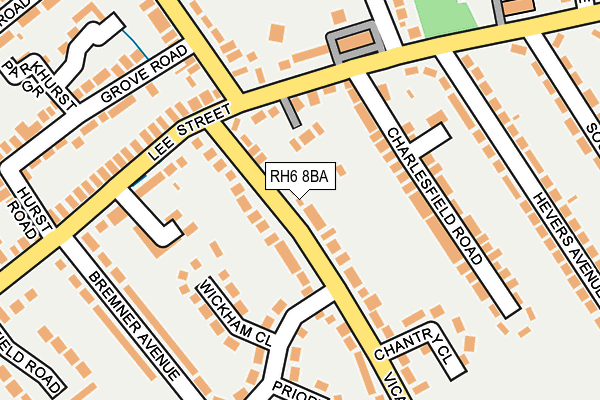 RH6 8BA map - OS OpenMap – Local (Ordnance Survey)