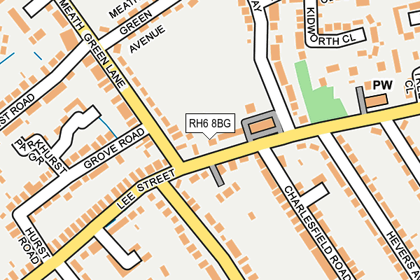 RH6 8BG map - OS OpenMap – Local (Ordnance Survey)