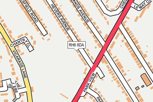 RH6 8DA map - OS OpenMap – Local (Ordnance Survey)