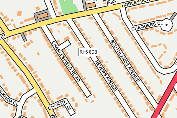 RH6 8DB map - OS OpenMap – Local (Ordnance Survey)