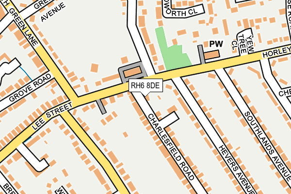 RH6 8DE map - OS OpenMap – Local (Ordnance Survey)