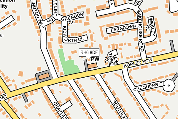 RH6 8DF map - OS OpenMap – Local (Ordnance Survey)