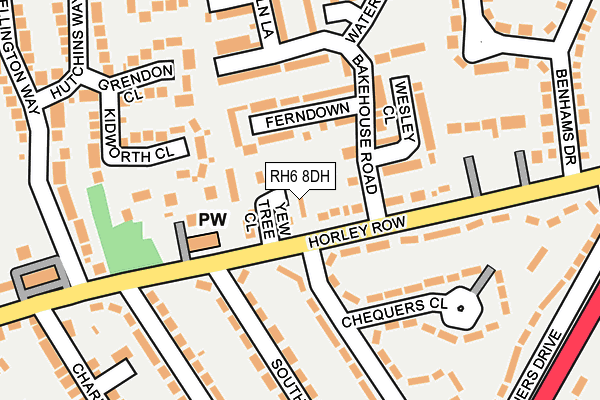 RH6 8DH map - OS OpenMap – Local (Ordnance Survey)