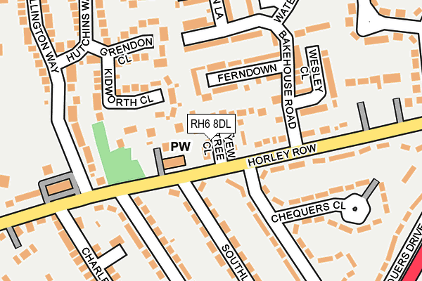 RH6 8DL map - OS OpenMap – Local (Ordnance Survey)