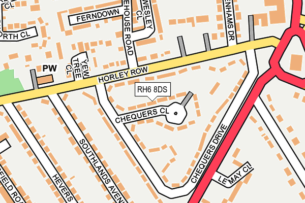 RH6 8DS map - OS OpenMap – Local (Ordnance Survey)