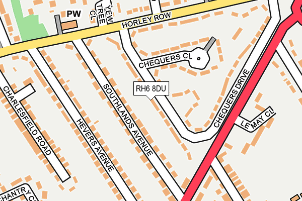 RH6 8DU map - OS OpenMap – Local (Ordnance Survey)