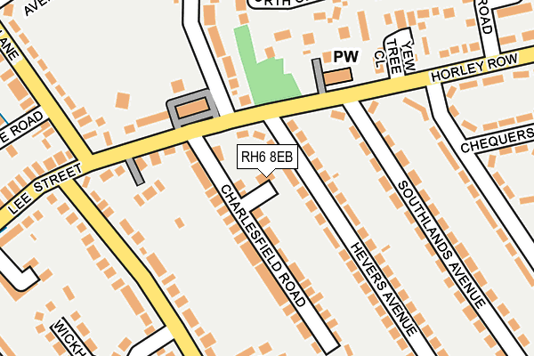 RH6 8EB map - OS OpenMap – Local (Ordnance Survey)