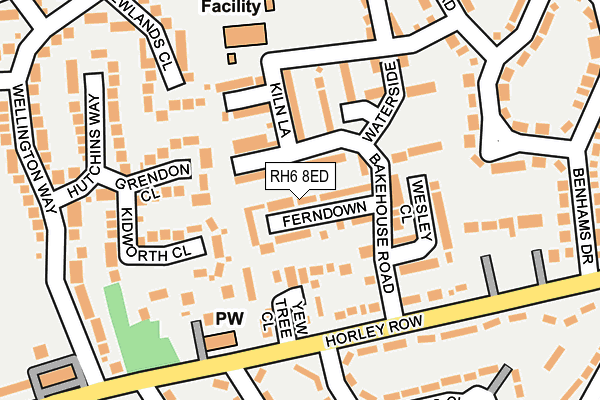 RH6 8ED map - OS OpenMap – Local (Ordnance Survey)
