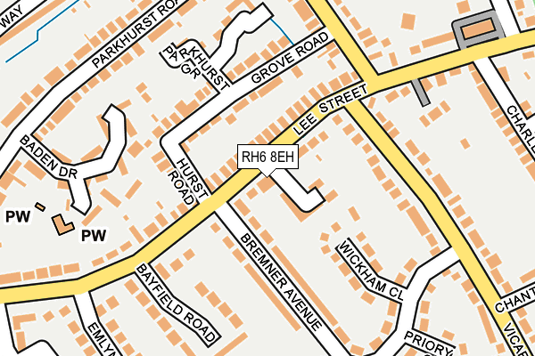 RH6 8EH map - OS OpenMap – Local (Ordnance Survey)