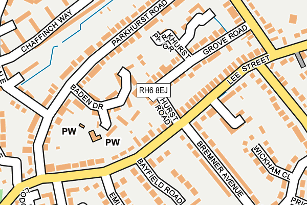 RH6 8EJ map - OS OpenMap – Local (Ordnance Survey)