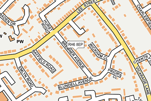 RH6 8EP map - OS OpenMap – Local (Ordnance Survey)
